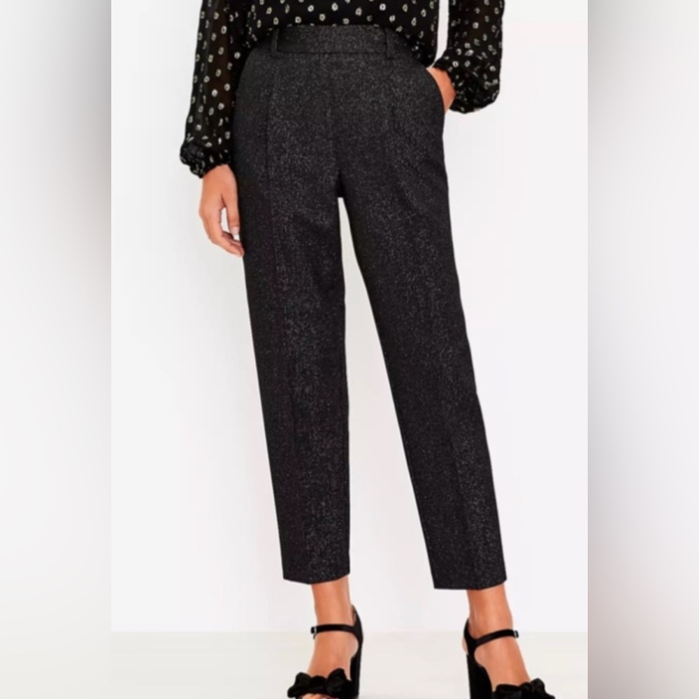 LOFT Pull on Tapered Pants in Shimmer